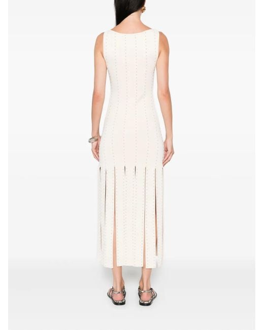Vestido midi con apliques Sandro de color White