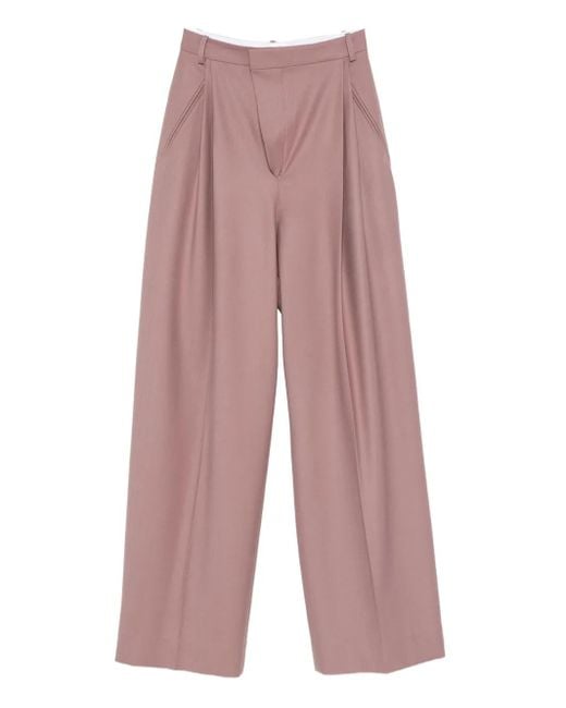 Victoria Beckham Purple Pleated Tailored Trousers