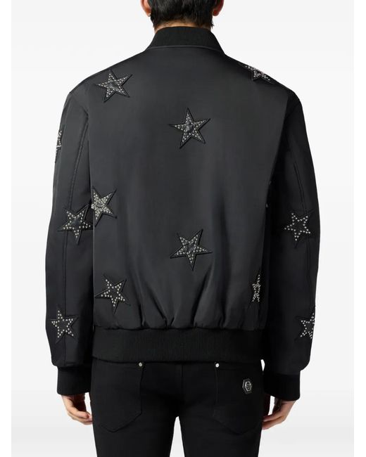 Philipp Plein Black Stars Bomber Jacket for men