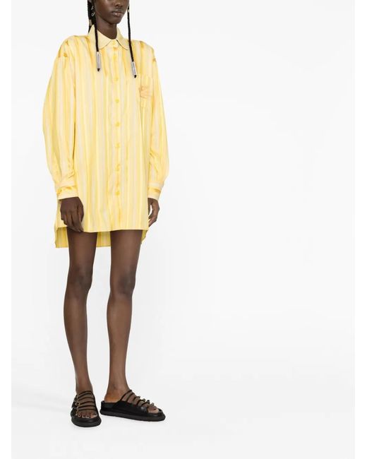 Etro Yellow Striped Shirt Dress