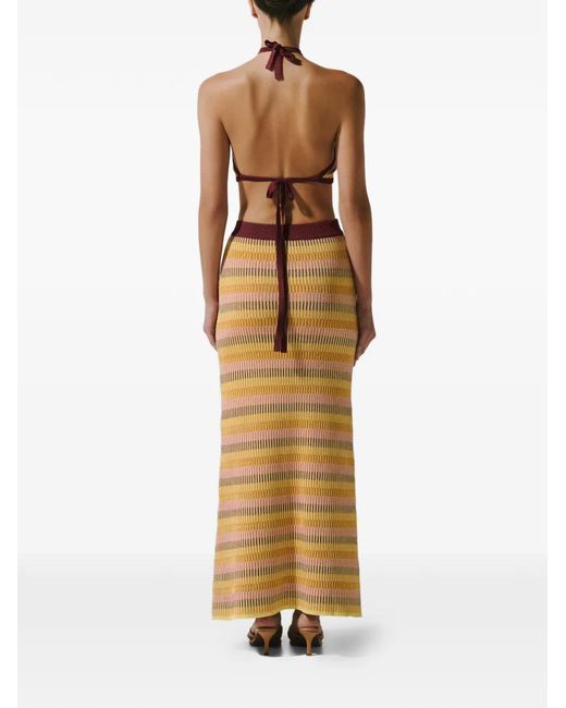 Baobab Metallic Kina Elastic-Waistband Maxi Skirt