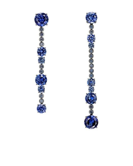 Anabela Chan Blue 14K And Rhodium Vermeil Love And Pain Sapphire Earrings