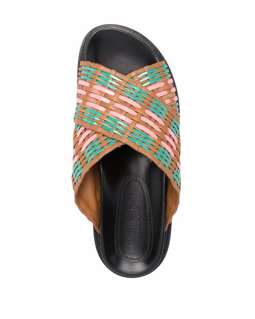 Marni Brown Fussbett Cross Sandals