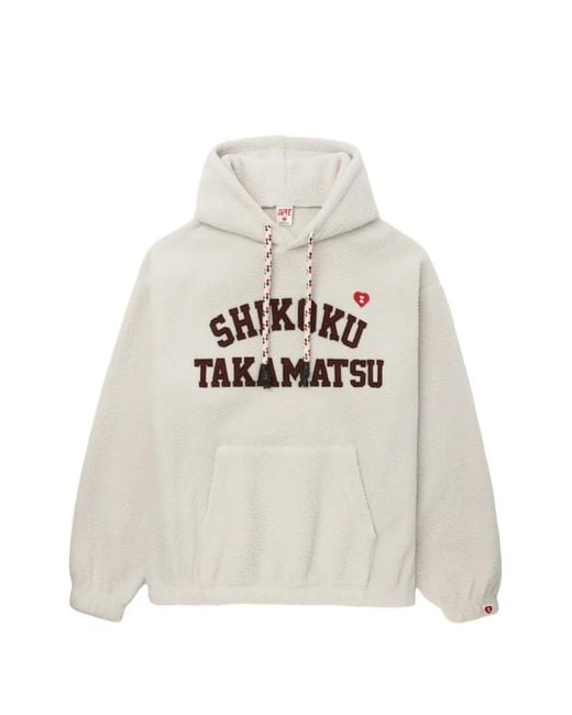 A Bathing Ape White Appliqué Hooded Sweater