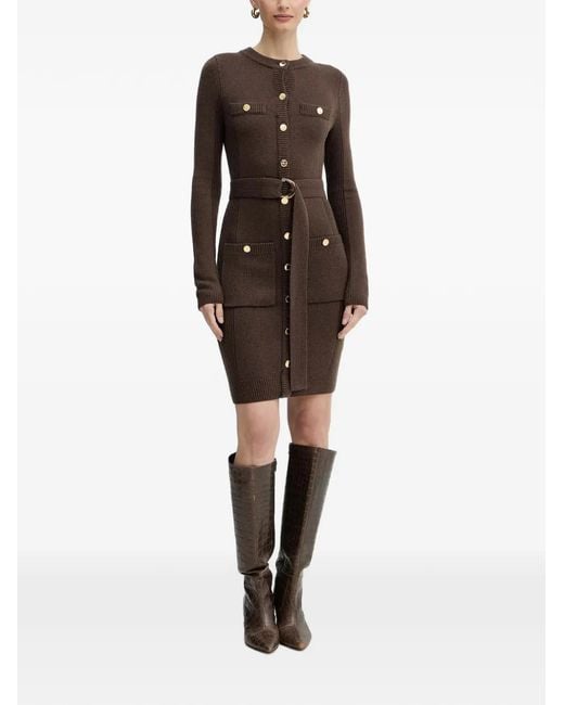 Guess Brown Belted Mini Dress