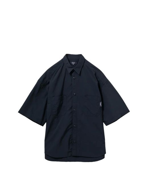 Comme des Garçons Blue Logo-Patch Shirt for men