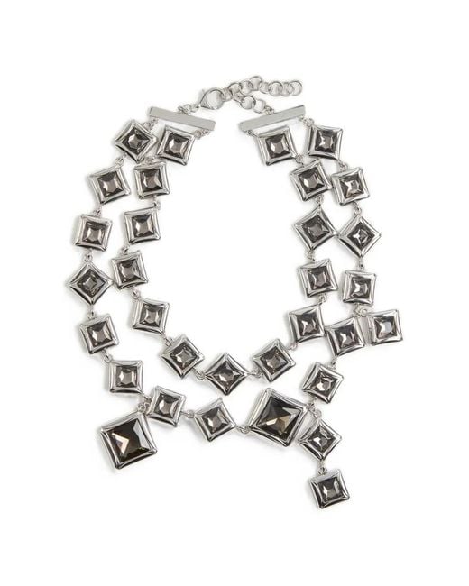 Liviana Conti Metallic Zabica Crystal-Embellished Geometric Necklace