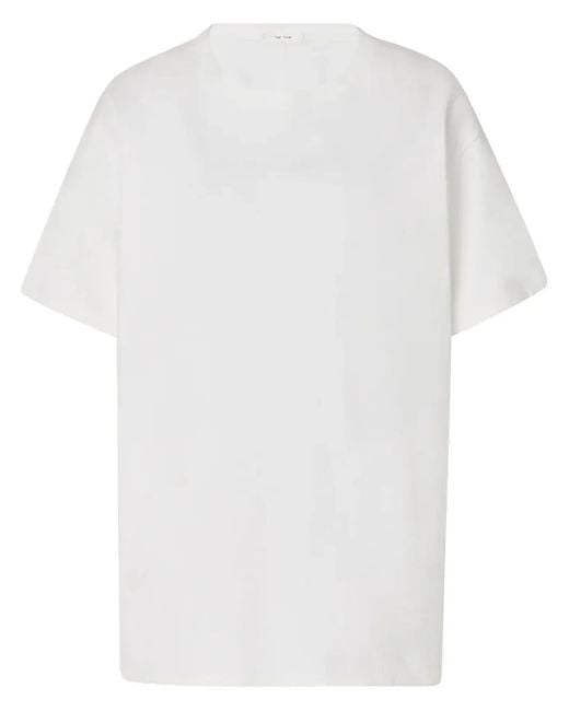 The Row White Ash Top In Cotton And Silk