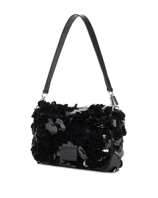 Staud Black Timmy Sequin Shoulder Bag
