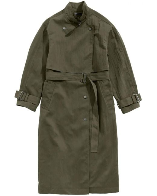 Bimba Y Lola Green Double-Breasted Trench Coat