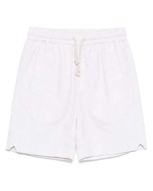 Eleventy White Pattern-Jacquard Shorts for men