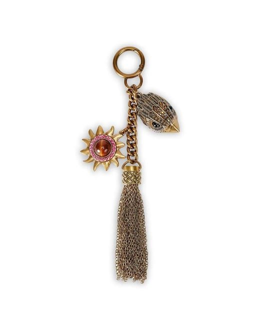 Kurt Geiger White Eagle-Head Sun-Charm Keyring