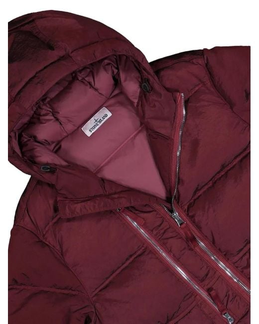 Stone Island Red Down Jacket for men