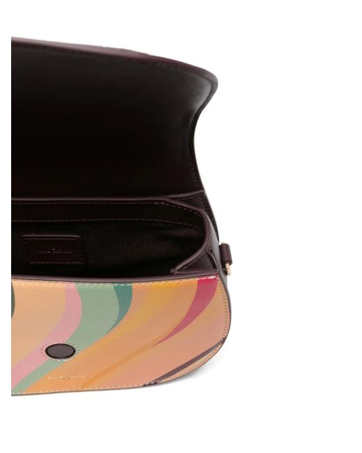 Paul Smith Dusky Leren Crossbodytas Met Gedraaid Patroon in het Orange