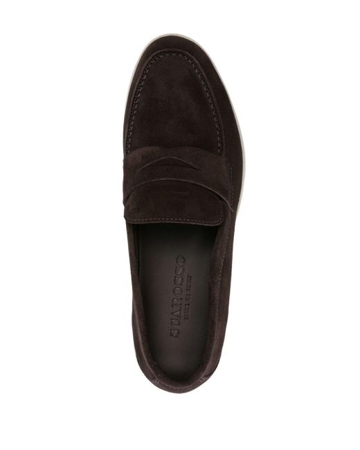 Scarosso Black Luciana Suede Penny Loafers
