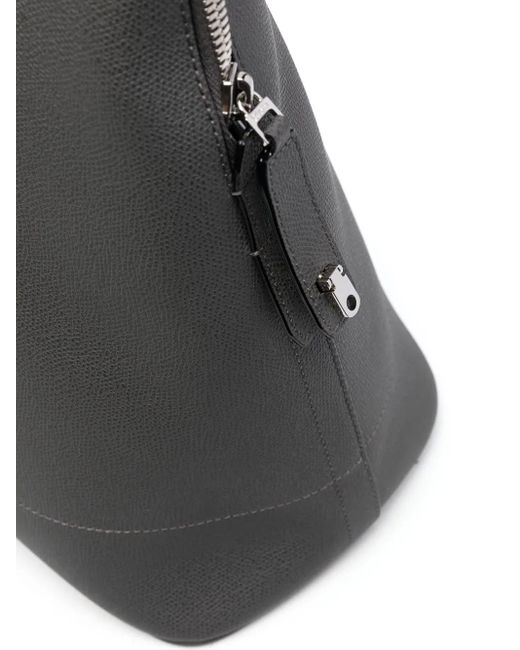 Valextra Black Leather Tote Bag