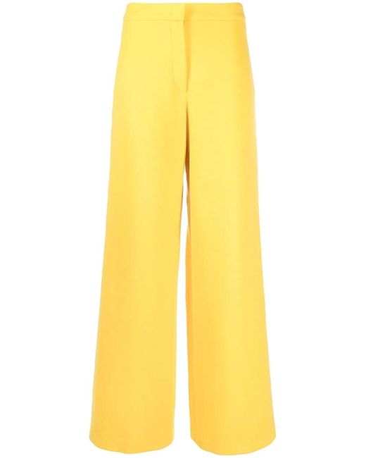 Emilio Pucci Yellow Wide-leg Wool Trousers