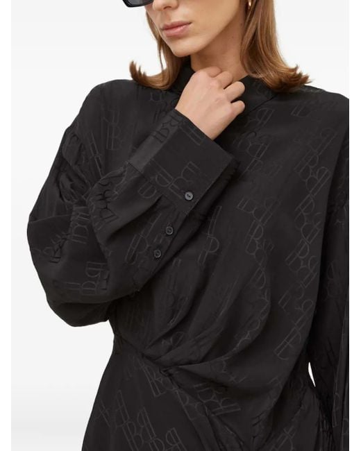 Herskind Black Ruched Pattern Sort Dress