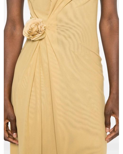 Posse White Cynthia Floral-Appliqué Midi Dress