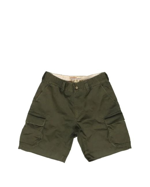 HTC Green Belt-Loop Cargo Shorts for men