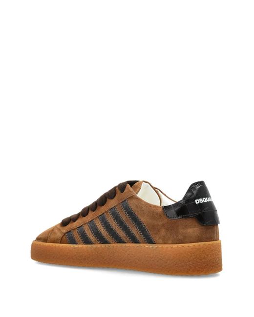 DSquared² Brown Rapper's Delight Striped Sneakers for men