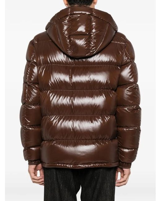 Herno Brown Hooded Quilted Jacket for men