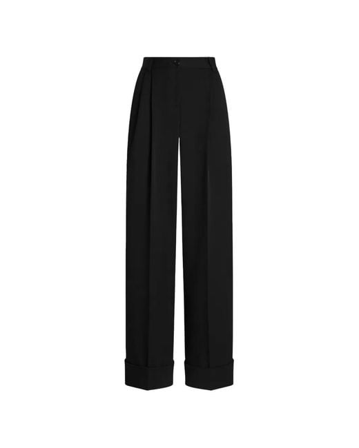 Dolce & Gabbana Black Wool Gabardine Trousers