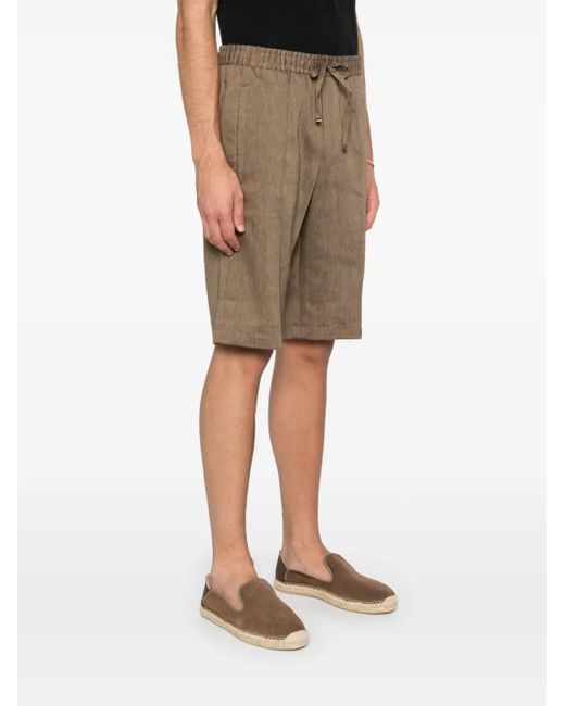 Corneliani Gray Slub-Texture Shorts for men