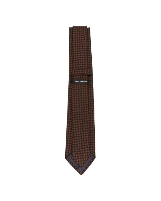 Tagliatore Brown Cravate À Motif Pied-De-Poule for men