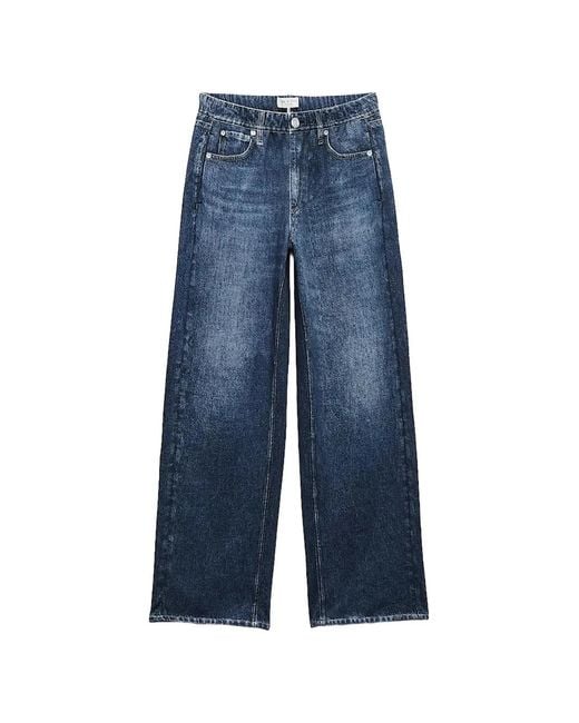 Rag & Bone Blue Miramar Wide-Leg Jeans