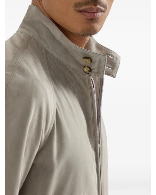 Brunello Cucinelli Brown Suede Jacket for men