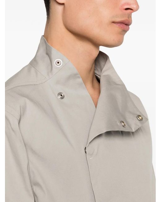 Rick Owens White Mock-Neck Jacket for men