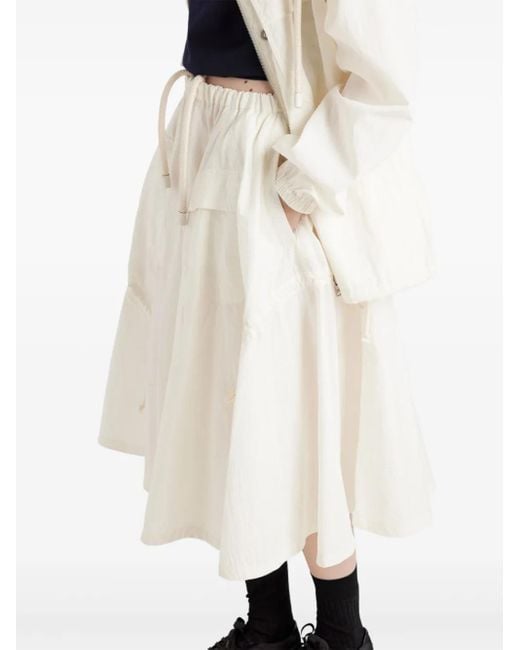 Prada Natural Cotton-Blend Midi Skirt