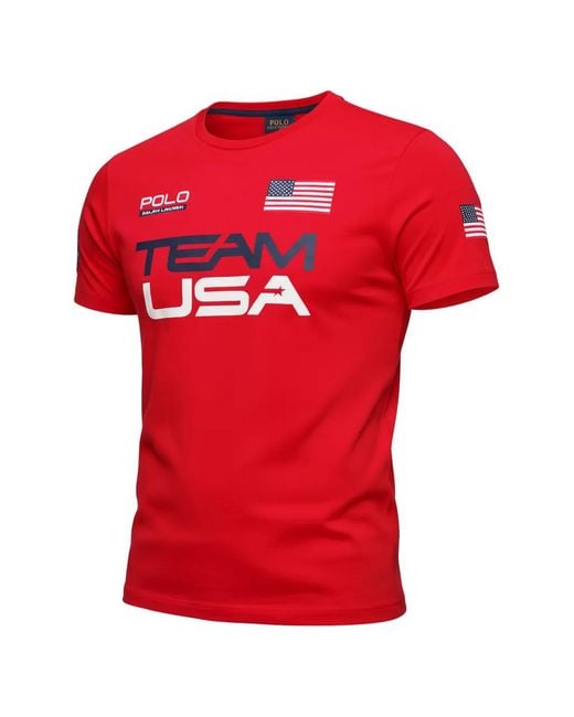Polo Ralph Lauren Red X Team Usa 2016 Olympics T-Shirt for men