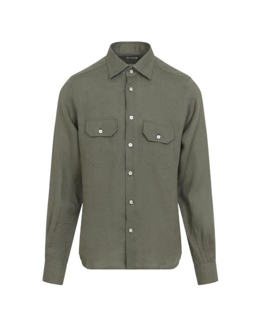 Kiton Men's Green Chest-Pocket Shirt