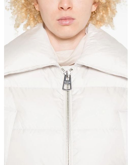 Marc O' Polo White Drawstrings-Hem Padded Jacket