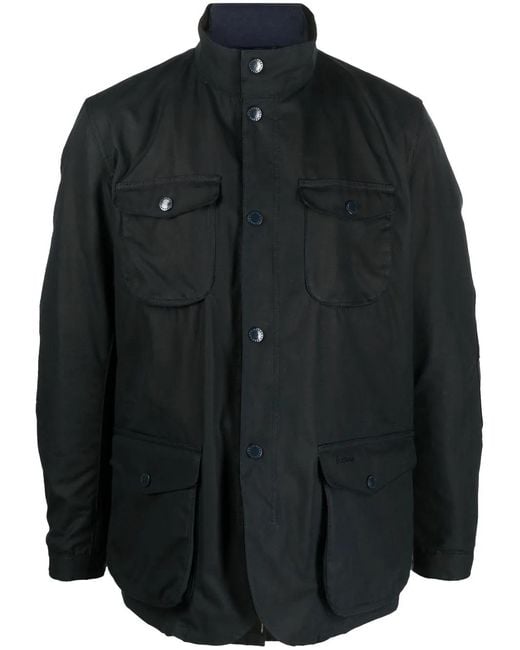 Barbour Black Ogston Waxed Cotton Jacket for men