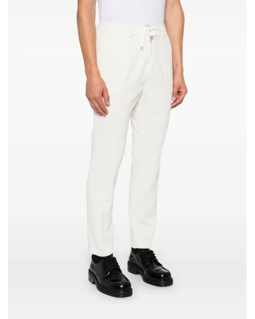 Cruna White Mitte Trousers for men