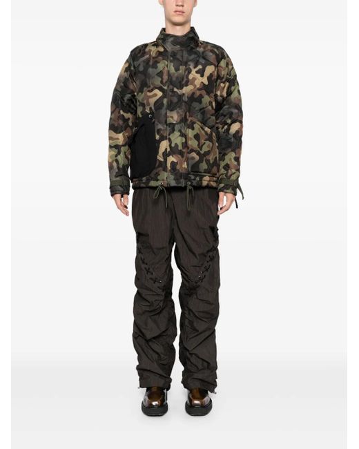 ANDERSSON BELL Black Camouflage Quilted Jacket for men
