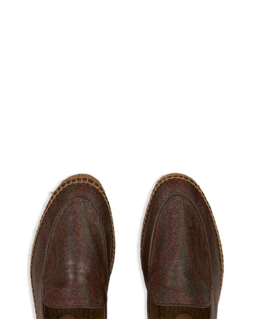 Etro Brown Leather Espadrilles for men