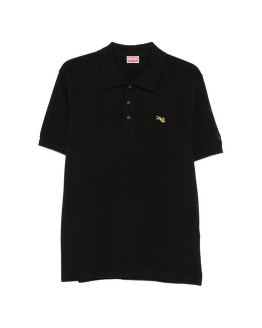 KENZO Black Gots Cotton Polo Shirt for men