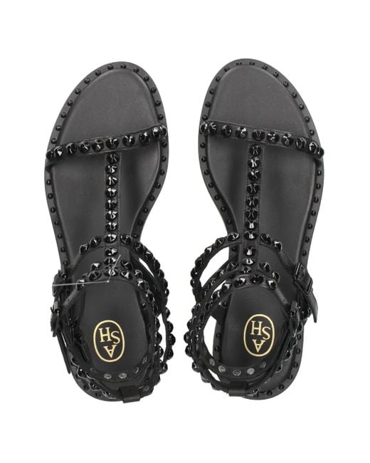 Ash Black Leather Sandals