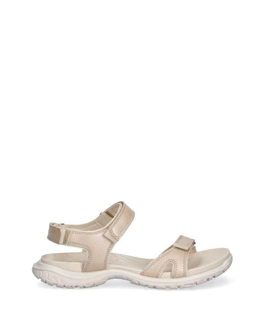 Ecco White Sandales Offroad Roam En Cuir À Attache Scratch