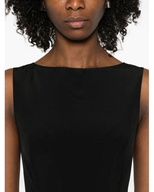 Matteau Black Boat-Neck Maxi Dress