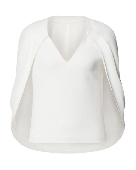 Alberta Ferretti White Bluse Mit V-Ausschnitt