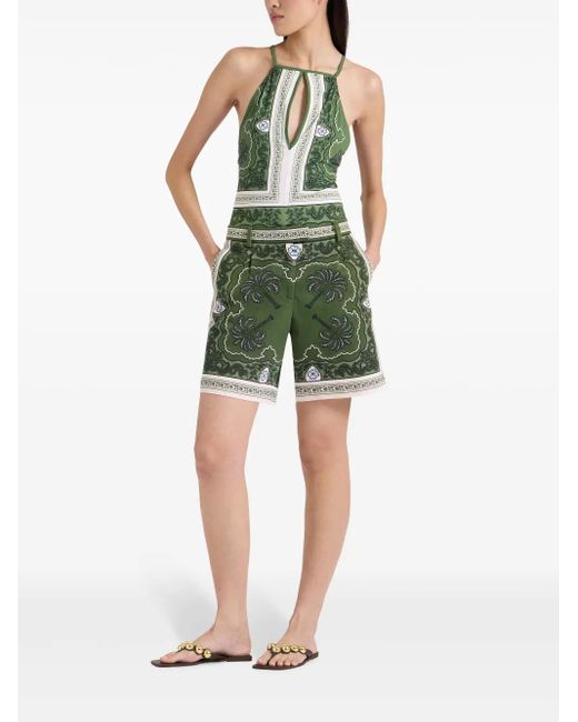 LaDoubleJ Green Printed Shorts