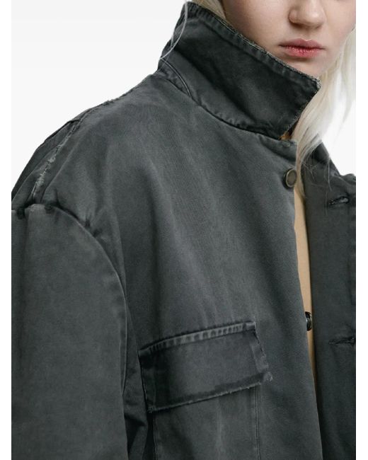 Mainless Gerafeld Katoenen Jack in het Gray