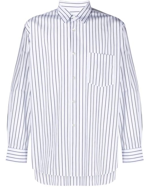Comme des Garçons Gestreept Overhemd in het Blue voor heren