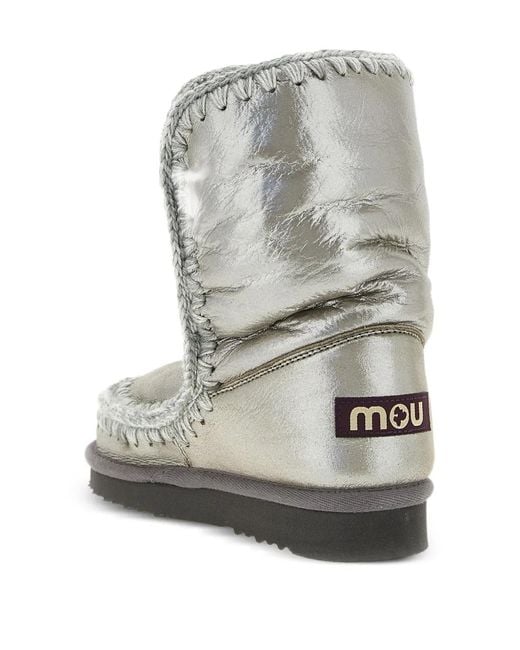 Mou Gray Eskimo 24 Logo-Patch Boots