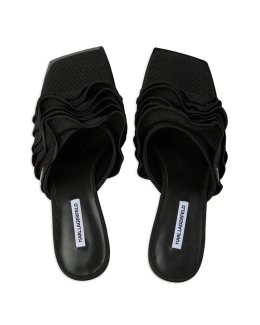 Karl Lagerfeld Black Karmel Hessian Sandals